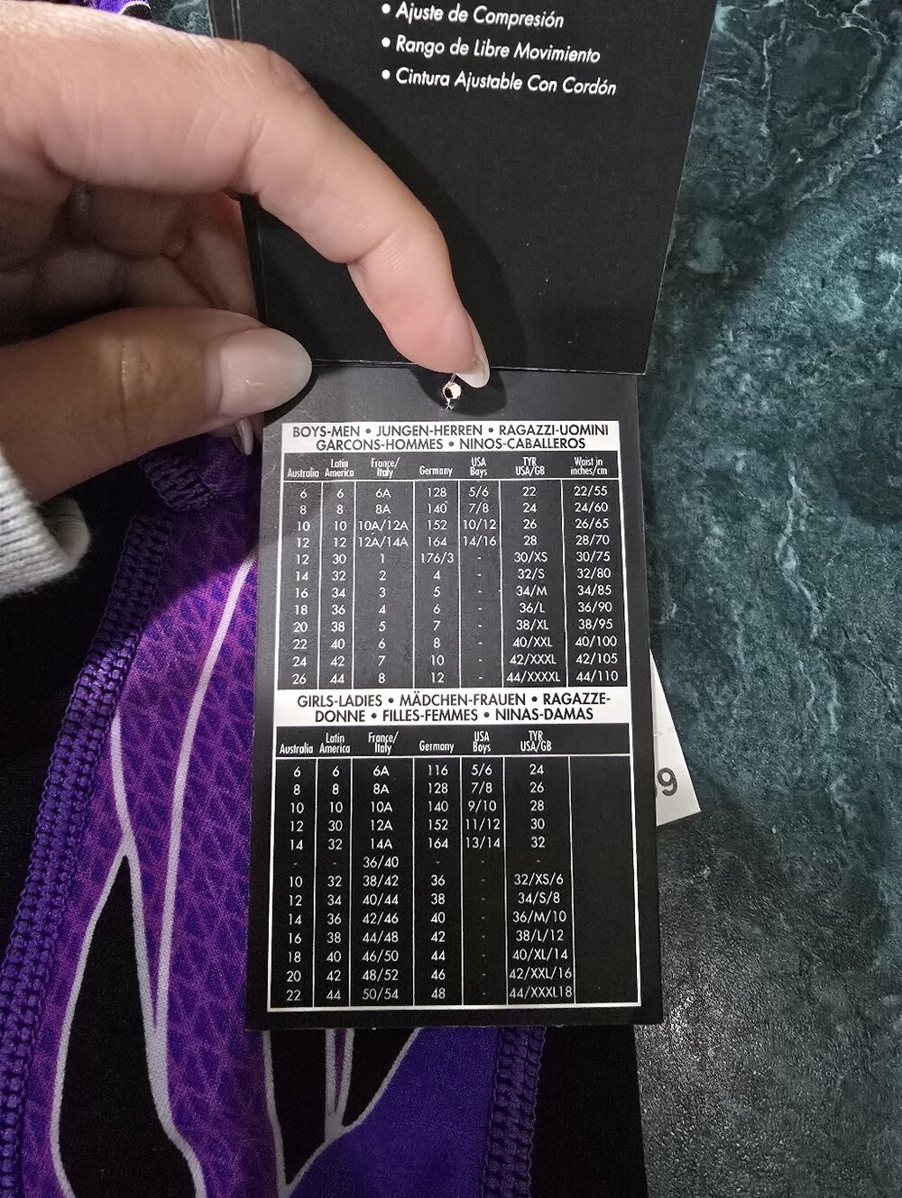 Boys TYR Phoenix Jammers Size 24 [7/8] New With Tags. Purple/black - Picture 5 of 6